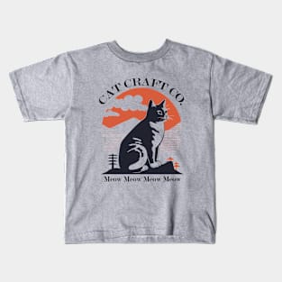 Cat Craft Co - Rising Sun Cat Design Kids T-Shirt